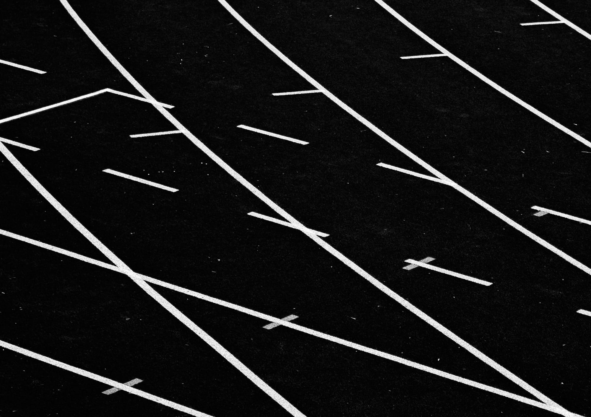 white lines on track field